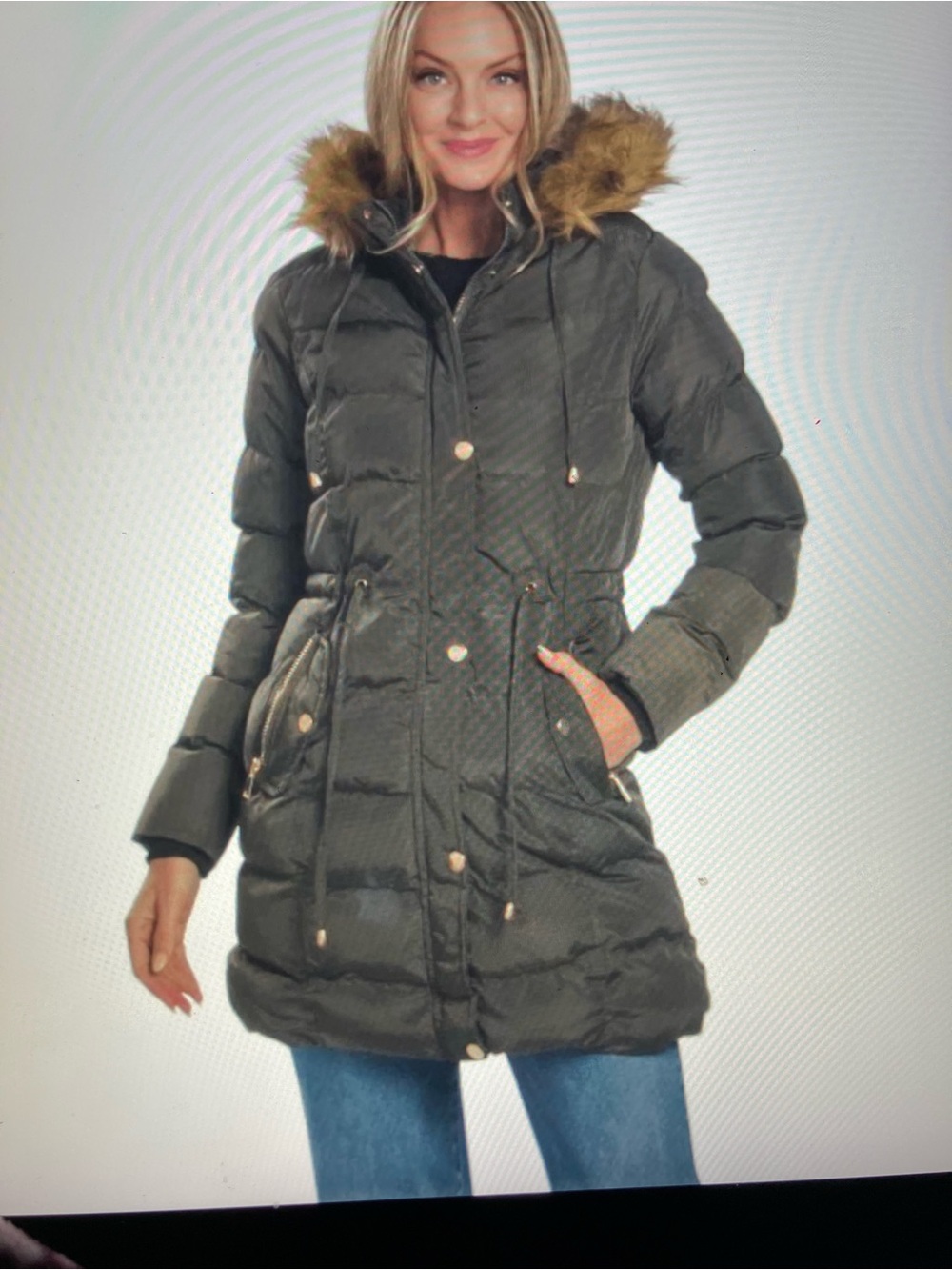 CELSIUS green hooded puffer coat NWT